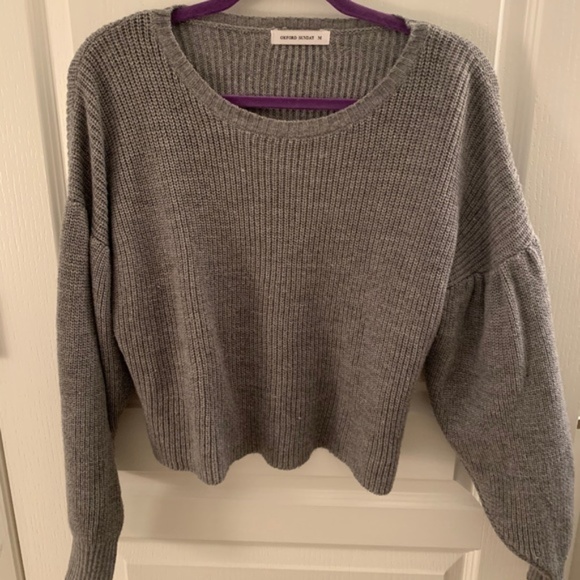 Oxford Sunday Sweaters - Bevello Grey crop sweater